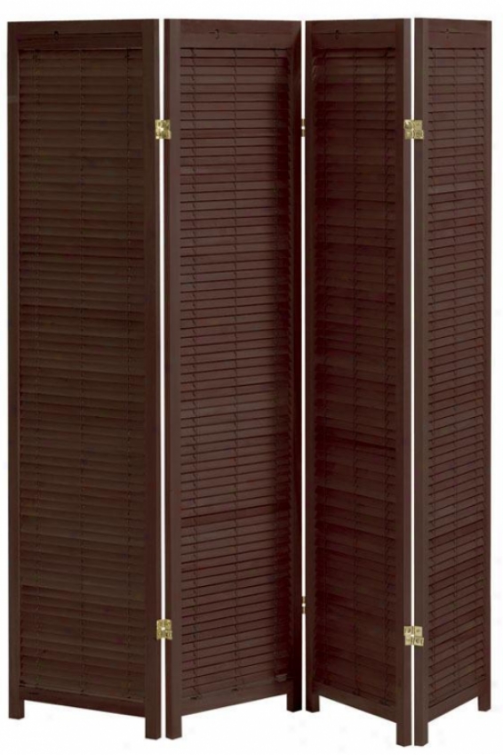 Clayton 4-panel Shutter Room Divider - Four-panel, Brick Red