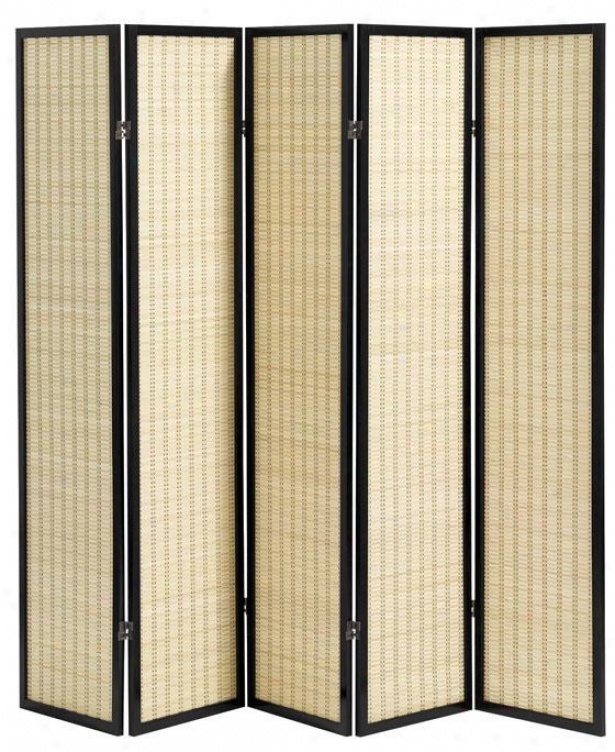 Clayton 5-panel Bamboo Room Divider - Five-panel, Black