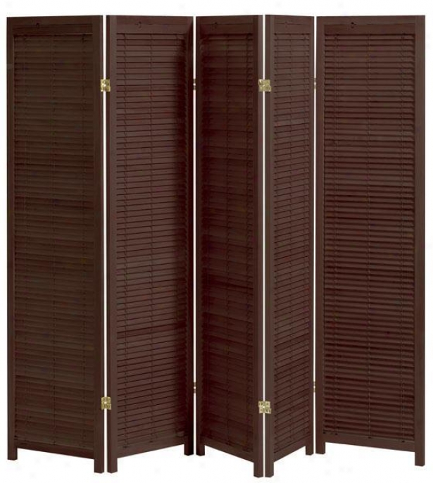 Clayton 5-panel Suutter Room Divider - Five-panel, Brick Red