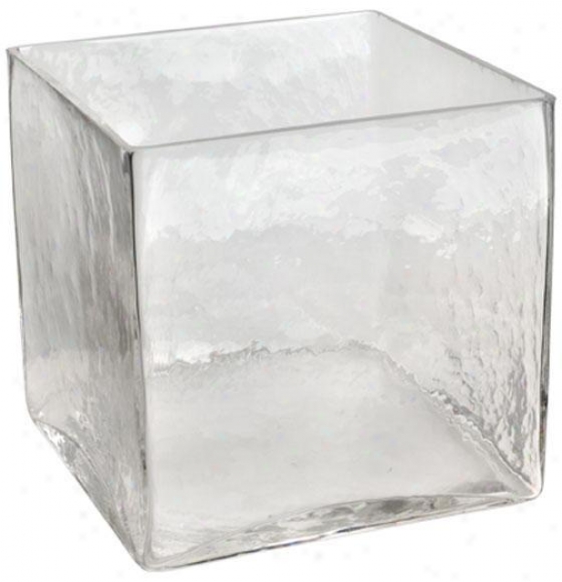 "clear Glass Cube Vase - 8""hx8""wx8""d, Clear Glass"