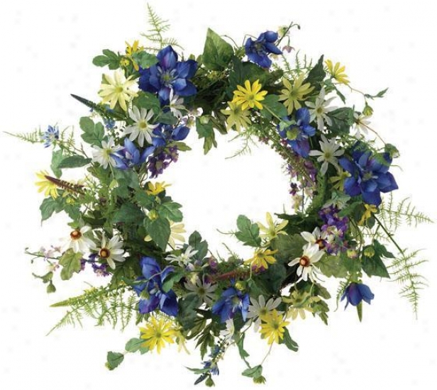 "clematis Wreath - 22"", Blue"