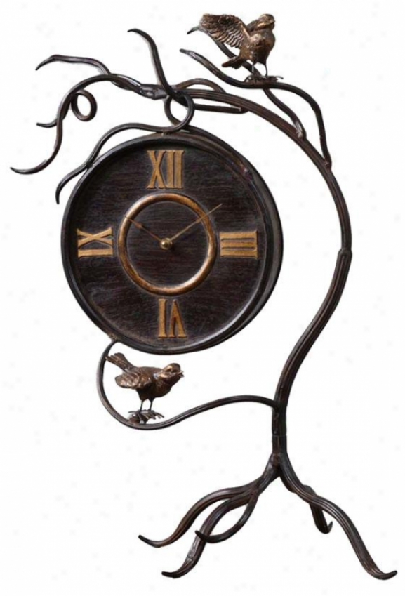 "climbing Vine Clock-  26 X 15 X 12""d, Brown"