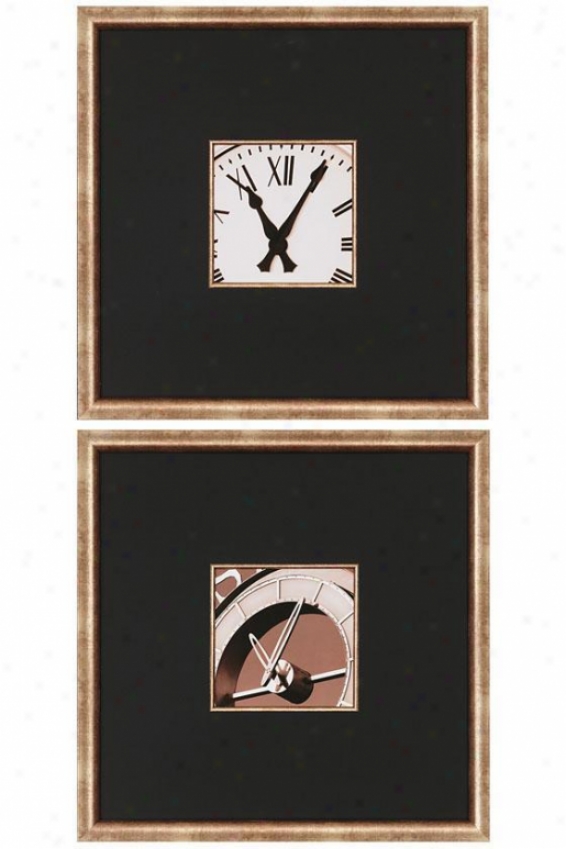 Clocks Ii Wall Art - Set Of 2 - Set Of 2, Black