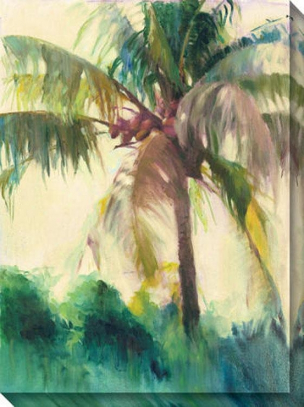 "coconut Palm Canvas Wall Aft - 36""hx48""w, Green"