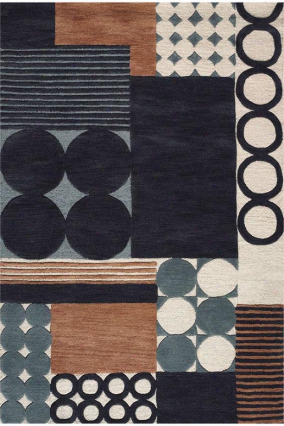 "complex Area Rug - 5'9"" Round, Blue"