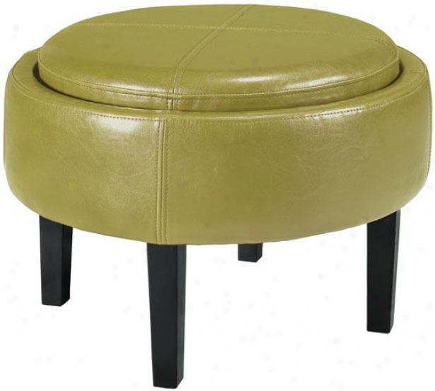 "cooper Ottoman - 24.5""hx24.5""w, Bnded Lth Green"