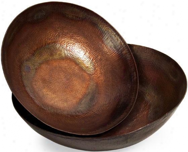 "copper-plated Iron Bowls - 19.5-22""d, Copper"