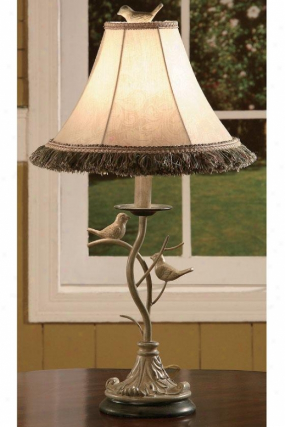 "Region Bird Accent Lamp - 25""h, White Washed"