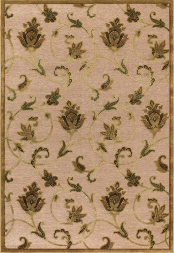 "couristan Petal Vine Area Rug - 5'"1"c7'6"", Ivory/antq Gold"