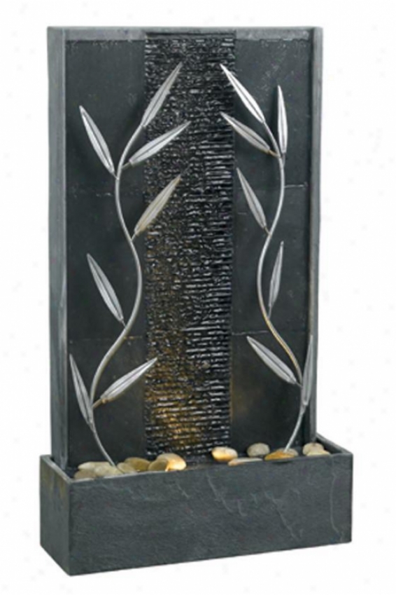 "courtyqrd Floor Fountain - 33""hx19""wx6""d, Ntrl Gray Slaye"