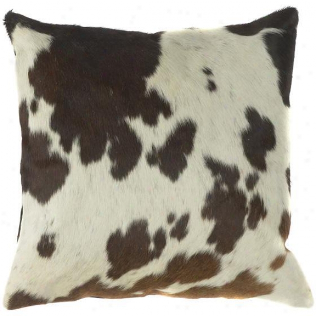 "cow Print Pillows - Group Of 2 - 18""x18"", Ecru/espresso"