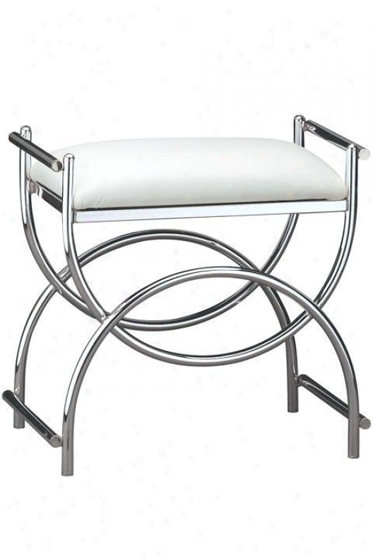 "curve Chrome Vanity Bench - 19.5""hx20.5""w, Pltd Stl Chrome"