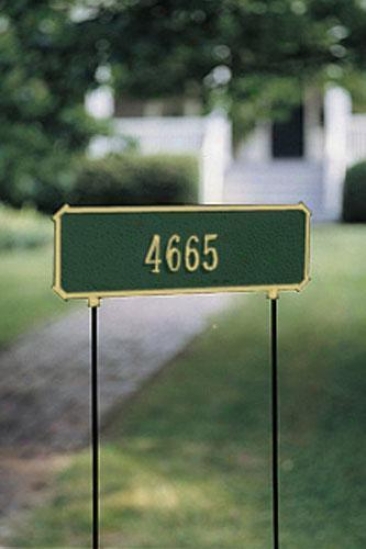 Cut-corner One-line Two-sided Lawn Address Plaque - Cut Cornr/1 Lin, Green