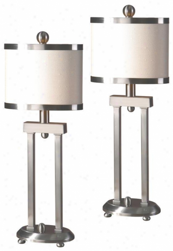 "cyndel Accent Lamps - Set Of 2 - 21""hx5""w, Silcer"