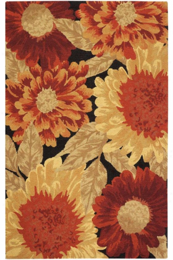 "daisy I Area Rug - 2'6""x10' Runner, Black"