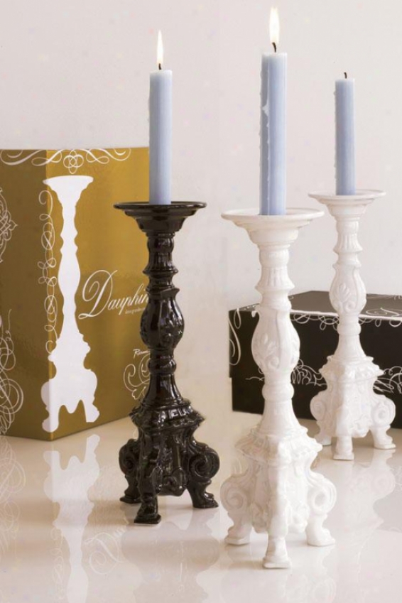 "dauphine Candleholders - 12"", White"