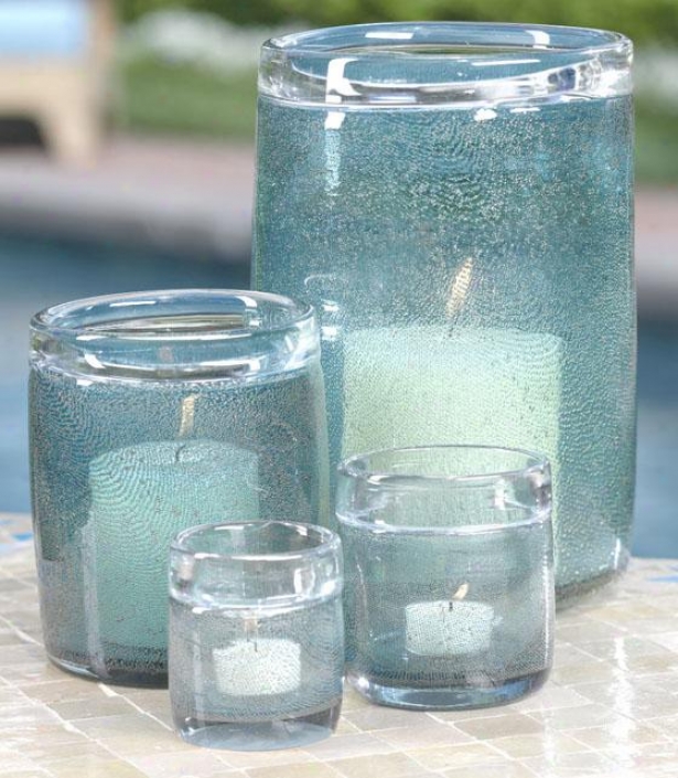 "decorative Bubble Glass Jar - 6.5""h, Aqja Blue"