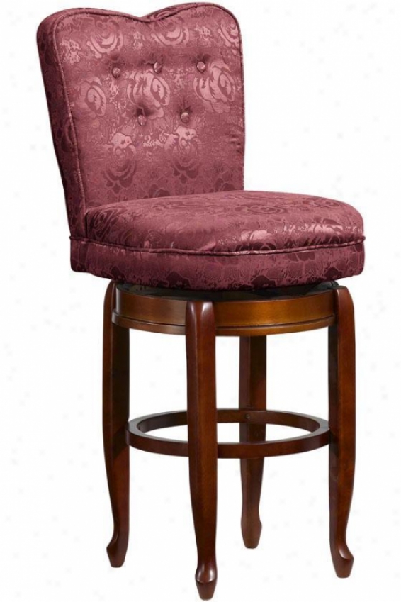 "delmar Heart-back Swivel Bar Stool - 30""h, Burgundy Maroon"