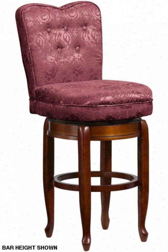 "delmar Heart-back Swivel Counter Stool - 24""h, Burgundy Maroon"