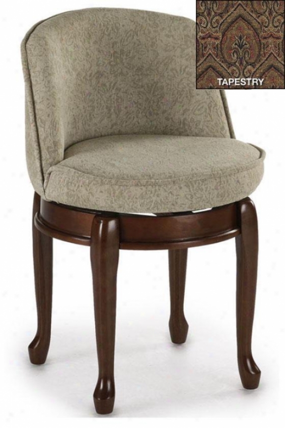 Delmar High Move Swivel Vanity Stool - High Back, Tapestry