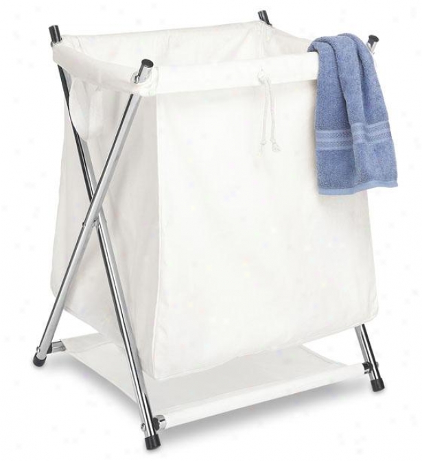 "deluxe Folding Clothes Laundry Hamper - 23""hx20""wx18""d, White"