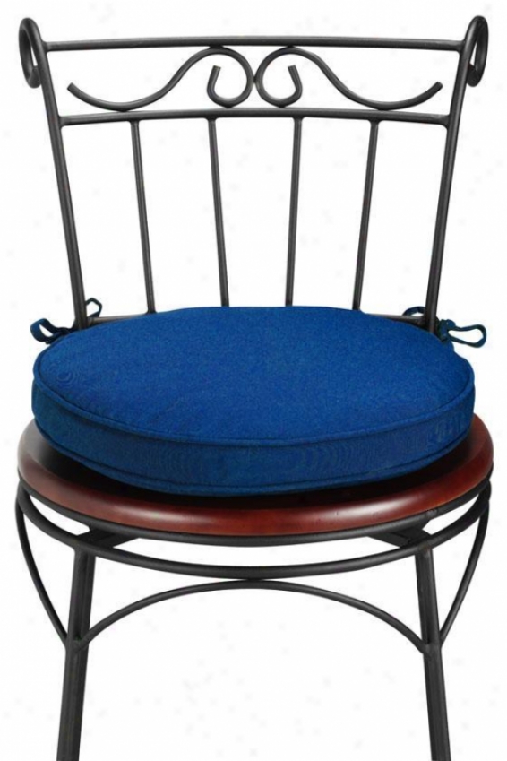 Deluxe Infoor Outdoor Roudn Seat Cushion - Sunbrella, Blue