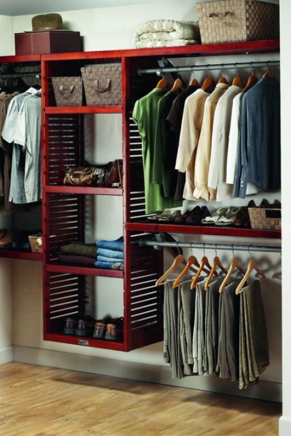 Deluxe Walk-in Custom Closet System - Walk-in, Maroon