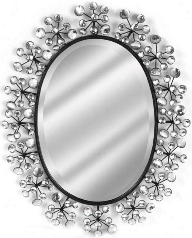 "diamond Oval Mirror - 28""hx23""w, Bronze"