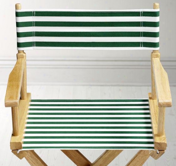 Director's Chair Striped Director's Canvas Seat And Back - Striped Set, Hunter/white