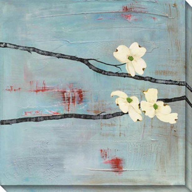 Dogwood On Blue I Canvas Wall Art - I, Blue