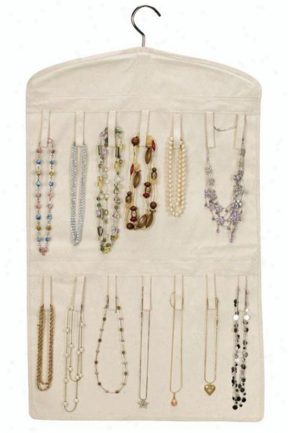 "double-sided Jewelry Organizer - 32""hx18""w, Cotton Canvas"