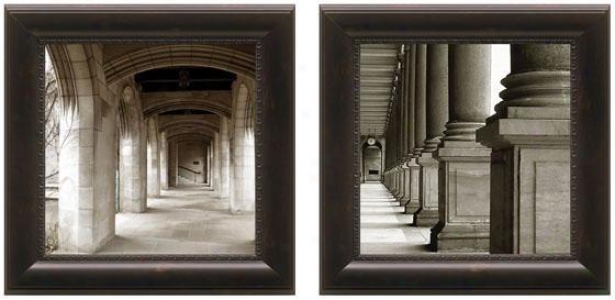 Down The Corridor Framed Wall Art - Set Of 2 - Immovable Of Two, Black