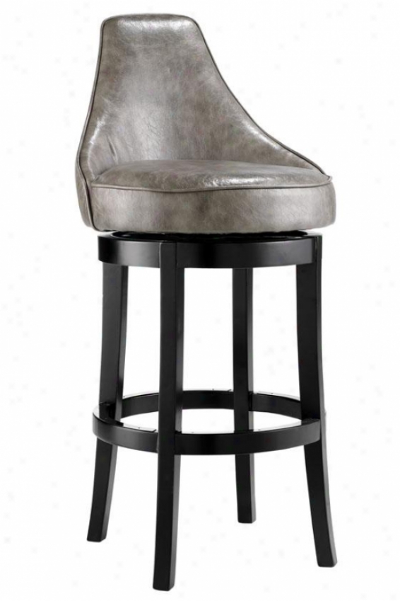 "draper Swivel  Bar Stool - 44""hx20.5""w, Txtrd Lthr Grey"