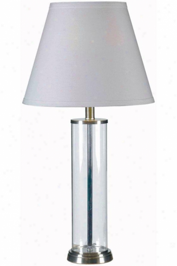 Echo Table Lamp - Set Of 2 - Set Of 2, Glass/brshd Stl