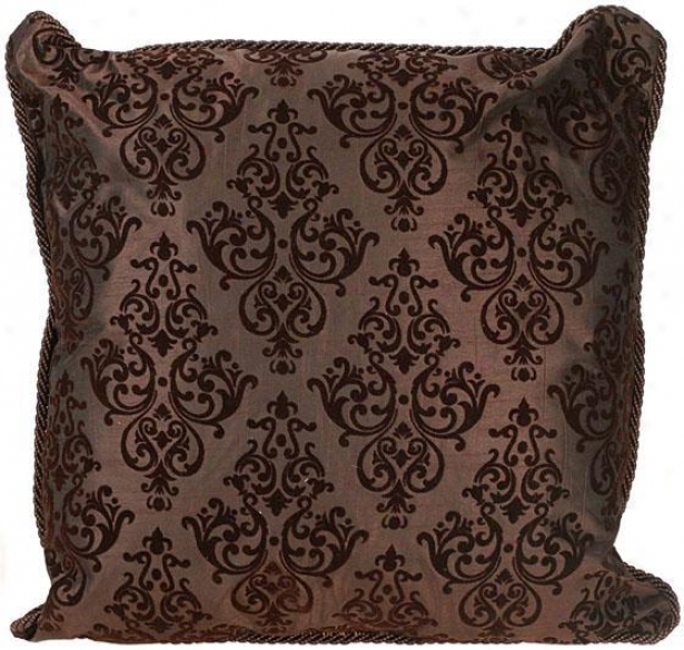 "elaine Pillow - 16"" Square, Chocolate Brown"