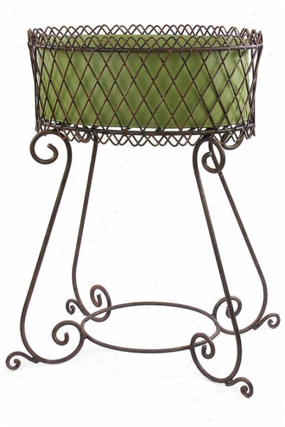 "elba Plant Stand - 34h X25w X17""d, Green"