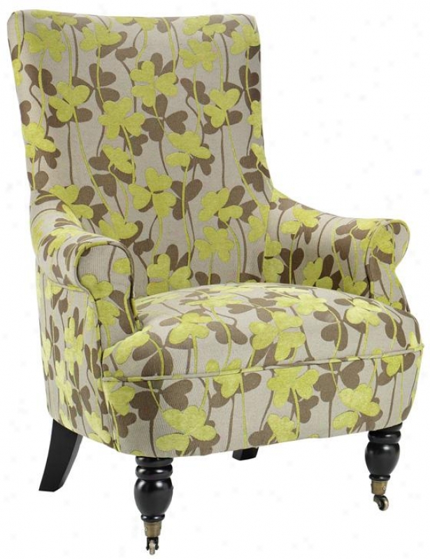 "ella Anterior limb Chair - 41.5""hx31""w, Green Flowers"