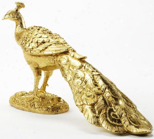 "elongated Peacock - 14"", Gold"