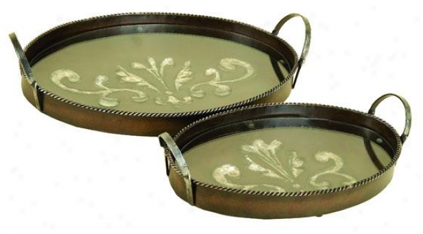 "emille Tray - Set Of 2 - Setof2/28""&18""w, Brown &fawn"