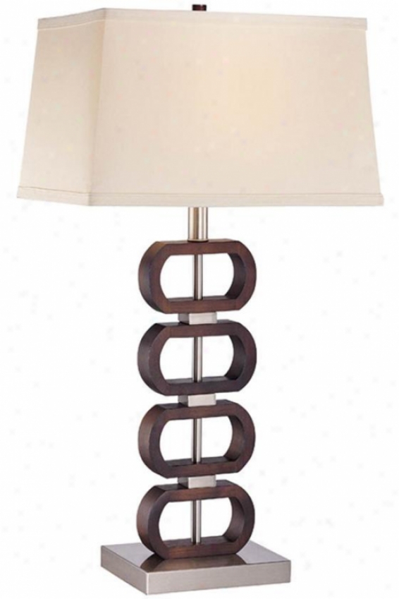 "emsley Ii Table Lamp - 29""hx25.5""w, Brown Wood"