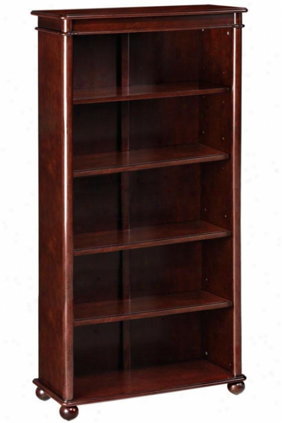 Essex Bookcase - Five-shelf, Brown Cherry Wood