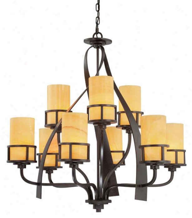 Evan 9-light Chandelier - 9-light, Gold Bronze