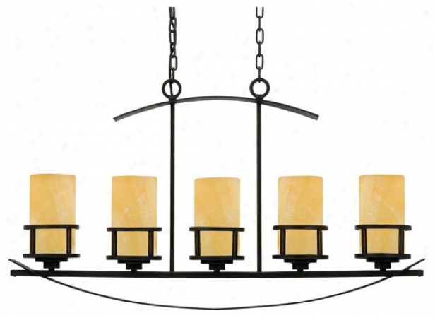 Evan Island Chandelier - 5-light, Btonze