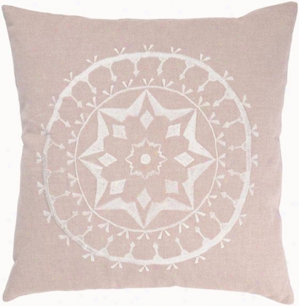 Evania Pillow - 20hx20w, Sand/cream