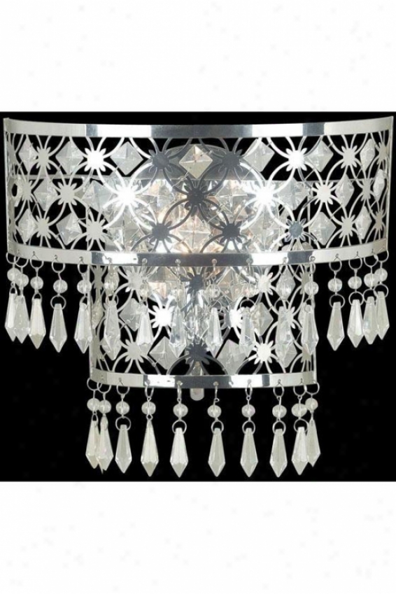 "facet 1-light Wqll Sconce - 10""hx12""w, Silver Chhrome"