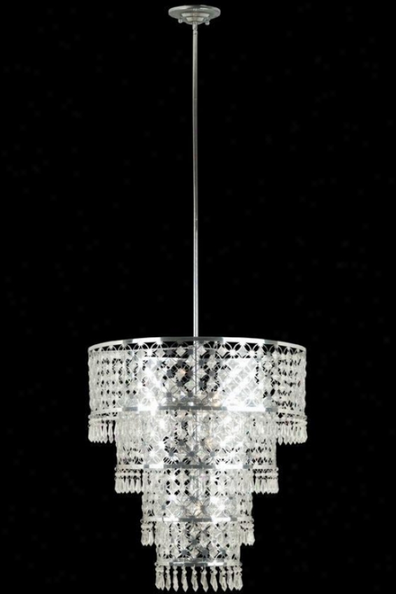 "facet Pendant - 70""hx22""d, Sivler Chrome"