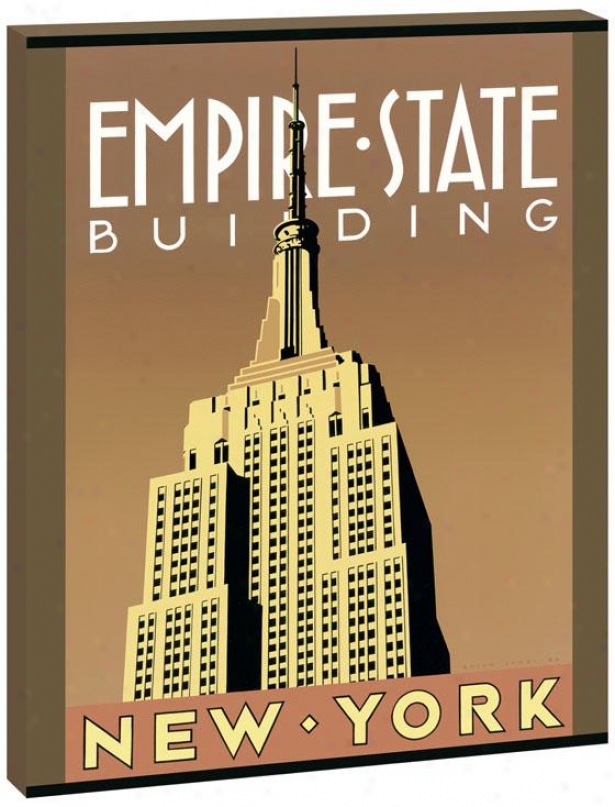 Famous Buildings Wall Art - Empire State, Yellow Orange