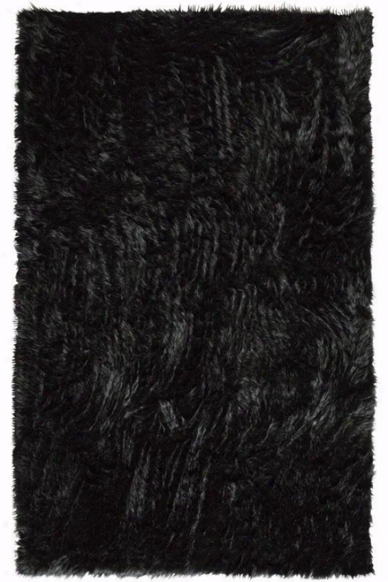 Faux Sheepskin Area Rug - 11'x16', Black