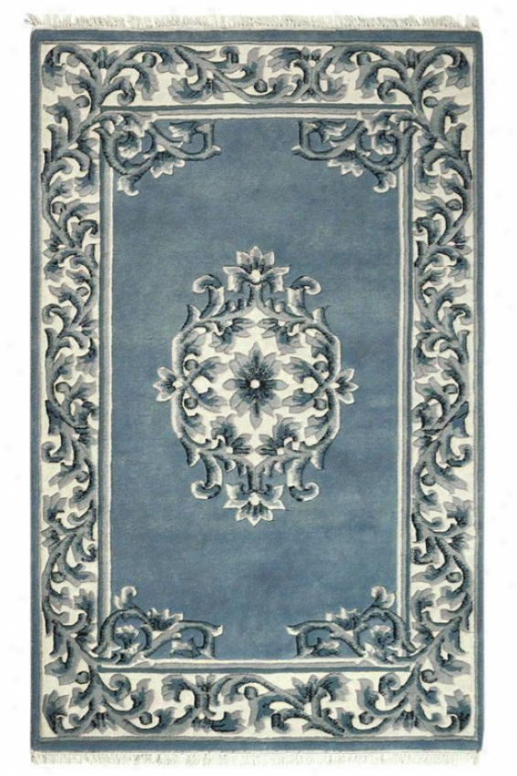 Filigree Aubusson Area Rug - 3'x5' Oval, Bl8e