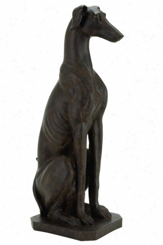 "finneman The Dog Statue - 31""hx12""wx10""d, Gray"